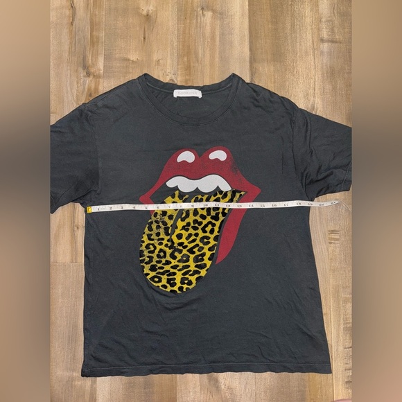 DAYDREAMER Rolling Stones Leopard Tongue Tour Washed Black Graphic Tee Small - Picture 5 of 11